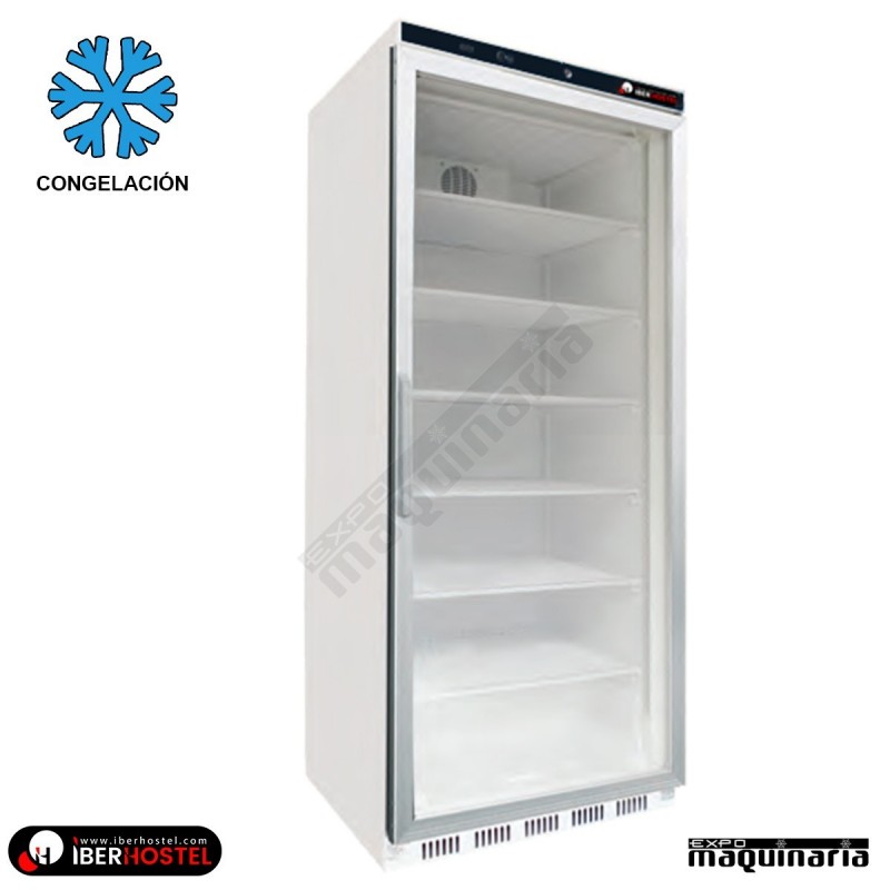 Congelador vertical puerta cristal 610l