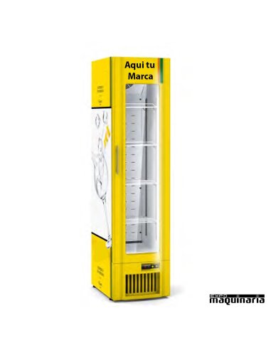 Nevera expositora Personalizada amarilla REFRIPROMO