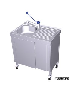 Fregadero portatil con agua caliente, cubeta y escurridor FR054244 2