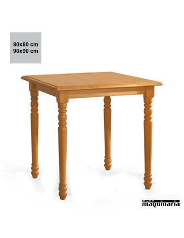 Mesa madera JOMF4PTC-T cuadrada torneada