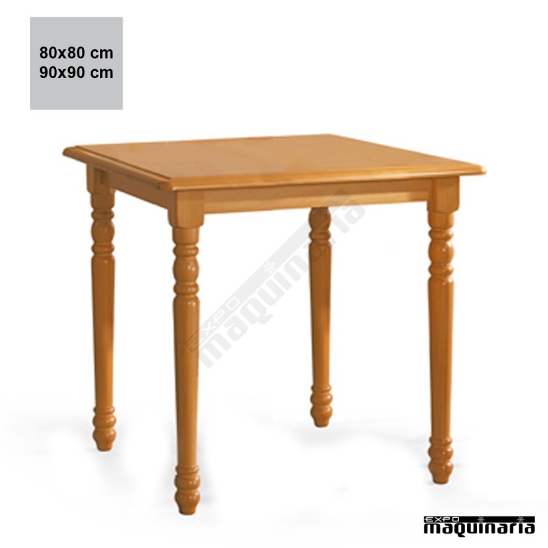 Mesa madera JOMF4PTC-T cuadrada torneada