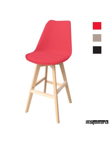 Taburete estilo nordico FAVIENA rojo