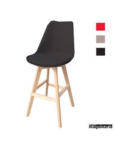 Taburete estilo nordico negro FAVIENA