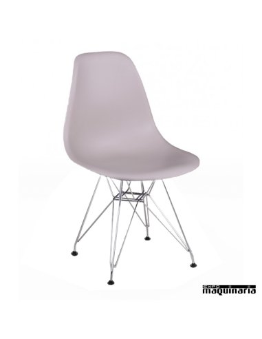 Sillas estilo nordico taupe FAGIJON armazón cromado