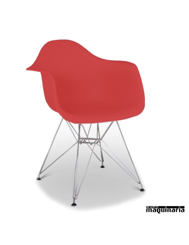 Sillon nordico FAOVIEDO rojo asiento polipropileno
