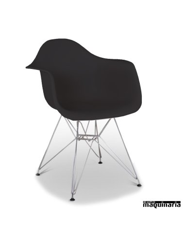 Sillon nordico negro FAOVIEDO asiento polipropileno