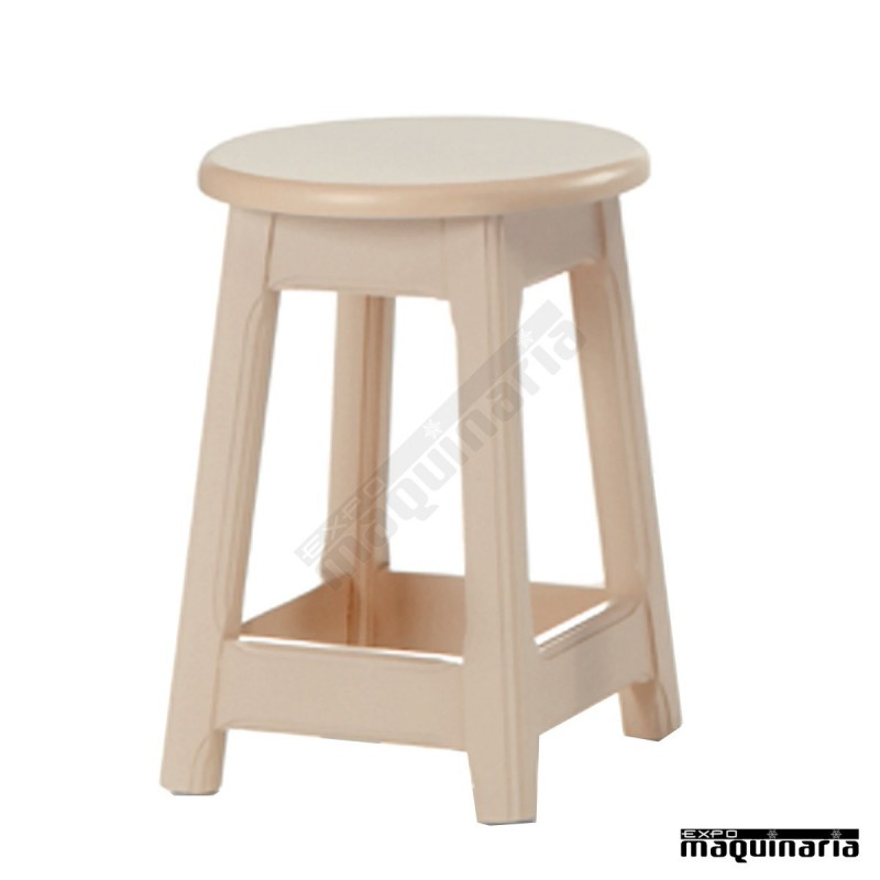 Taburete bajo madera JOTBR - Taburete de madera bajo asiento redondo