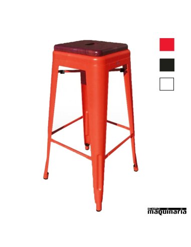 Taburete industrial FAPASSION-MAD Acero y madera