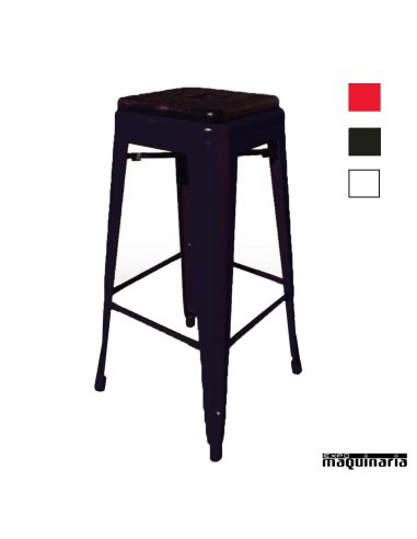 Taburete industrial negro FAPASSION-MAD Acero y madera