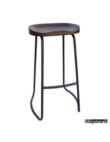 Taburete industrial FAEPOCA Asiento madera