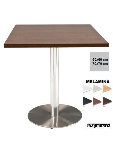 Mesa hostelería 3R22MEC base acero inoxidable