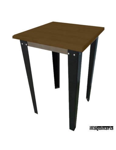 Mesa alta madera FAKIEVMAD-H patas metalicas