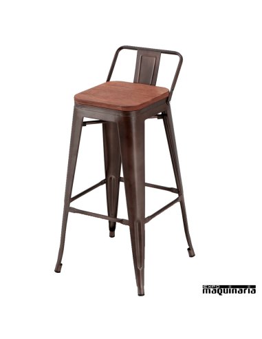 Taburete estilo industrial AG5047BR con respaldo