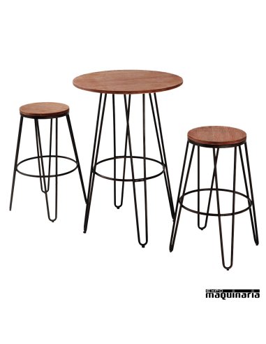 Mesa con taburetes AGCONJ-ANTIK3 madera