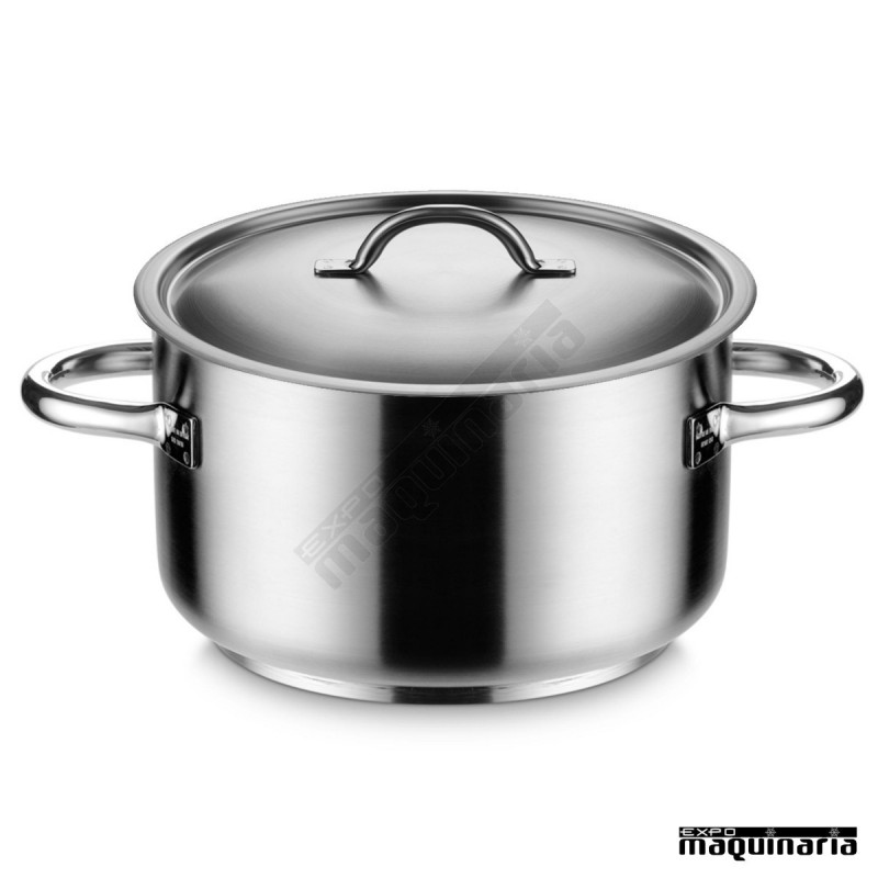 Cacerola industrial inox 99 litros alta con tapa PU292060