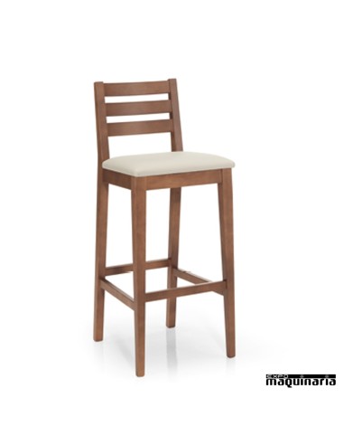 Taburete alto madera  JOTAM13CR con respaldo