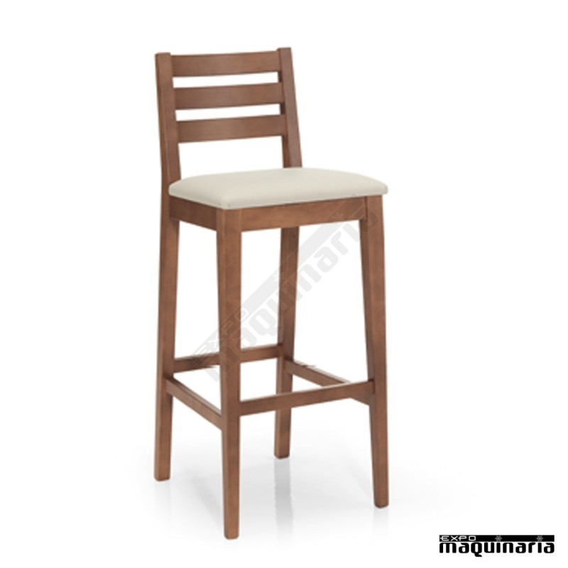 Taburete alto para bar JOTAM13CR - Taburetes altos con respaldo madera