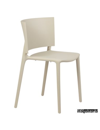 Silla plastica MRAFRI apilable ecru