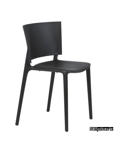 Silla plastica MRAFRI apilable negro