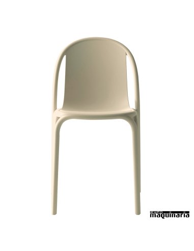Silla plastica MRBROOK apilable ecru