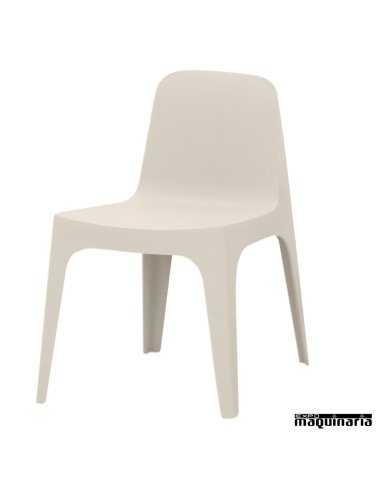 Sillas de plastico apilables MRSOL ecru