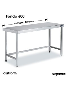 Mesa Acero Inoxidable Central fondo 60 sin estante 2