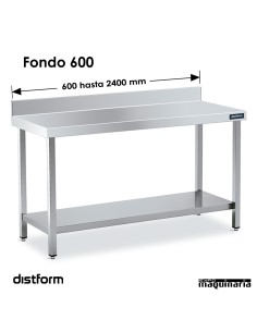 Mesa Acero Inoxidable Mural Ancho 600 2