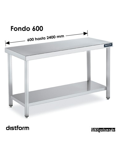 Mesa Acero Inoxidable Central Ancho 600