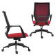 Silla de oficina CZMILANO rojo y negro