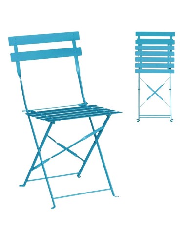 Silla de hierro plegable para terraza NIGH551 azul