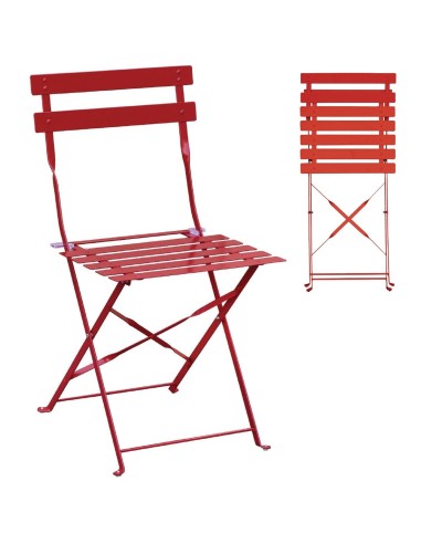 Silla de hierro plegable para terraza NIGH551 Rojo