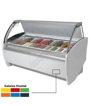 Vitrina helado Cristal Curvo INVAR12H+