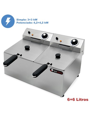 Freidora hosteleria eléctrica 6+6 Litros IBER-FRY6+6