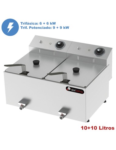 Freidora doble TRIFÁSICA 10+10L IBER-FRY10+10GT-II