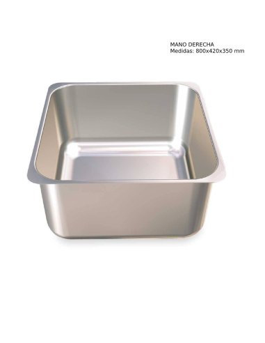 Fregadero para soldar a mesa 1 cubeta, mano derecha 820x420x350 mm