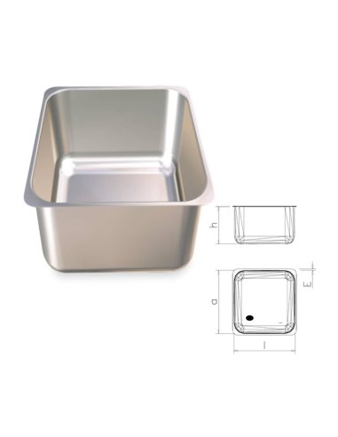 Fregadero para soldar a mesa, mano derecha. 1060x420x350 mm