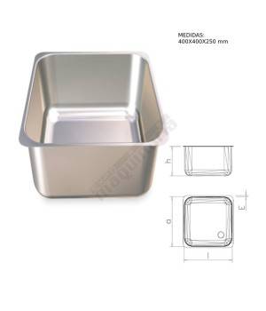 Fregadero para soldar a mesa de 400x400x250 mm. Valvula: 454212