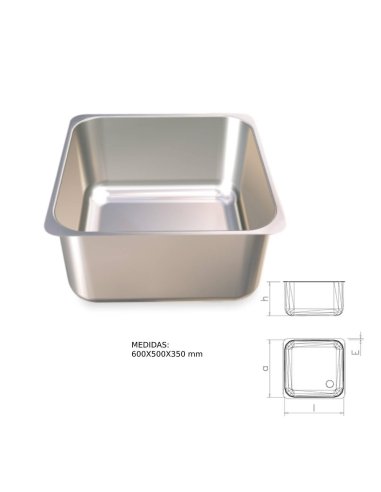 Fregadero para soldar a mesa. Mano derecha de acero inoxidable