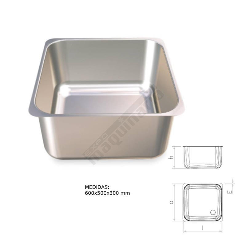 Fregadero inox rectangular para soldar