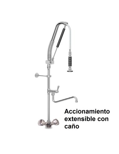Grifo ducha 2 aguas modelo accionamiento extensible con caño