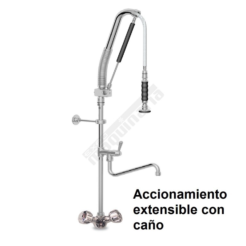 Grifo ducha 2 aguas modelo accionamiento extensible con caño