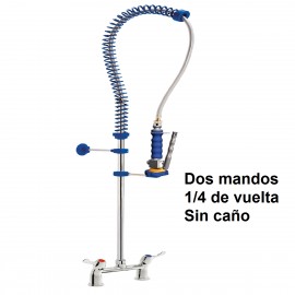 Grifo ducha sobremesa, dos mandos 1/4 vuelta, con caño