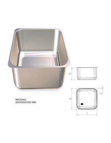 Fregadero para soldar a mesa, desague Izquierdo