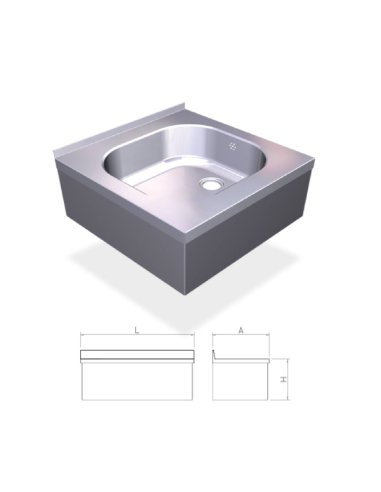 Fregadero inox colgante con faldón con una cubeta