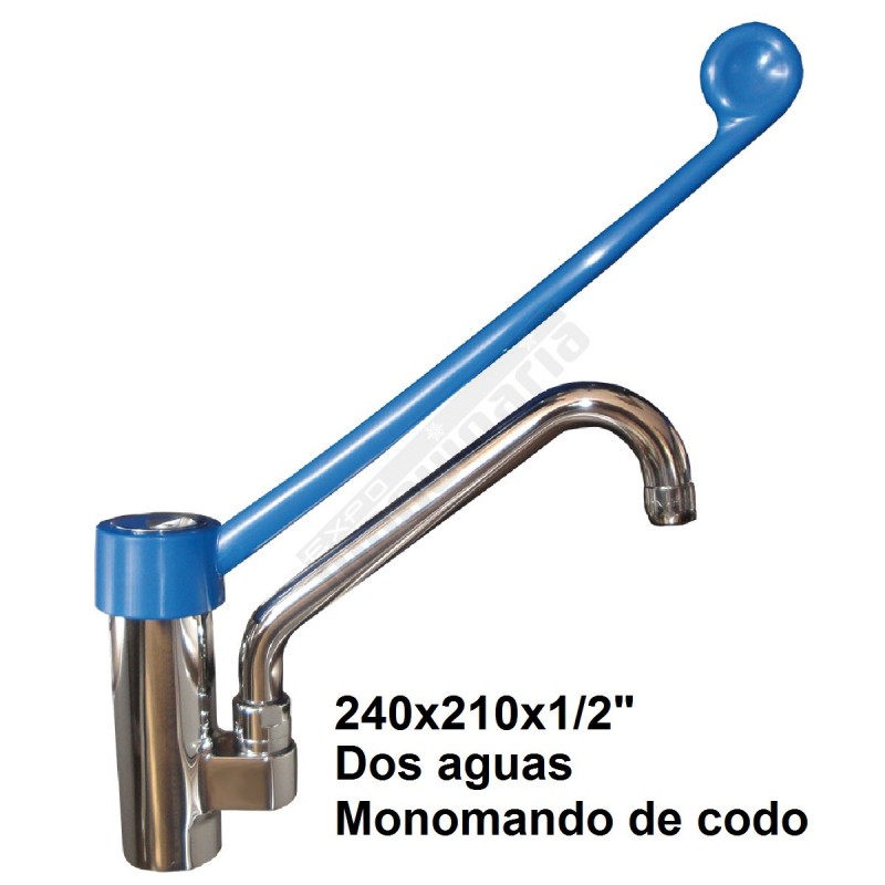 Grifo de sobremesa serie monoblock, monomando de codo dos aguas