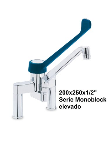 Grifo de sobremesa serie monoblock-elevado monomando de codo dos aguas