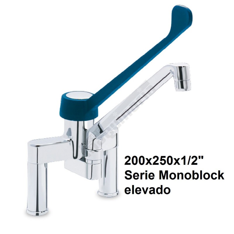 Grifo de sobremesa serie monoblock-elevado monomando de codo dos aguas