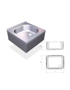 Fregadero inox colgante con faldón con una cubeta