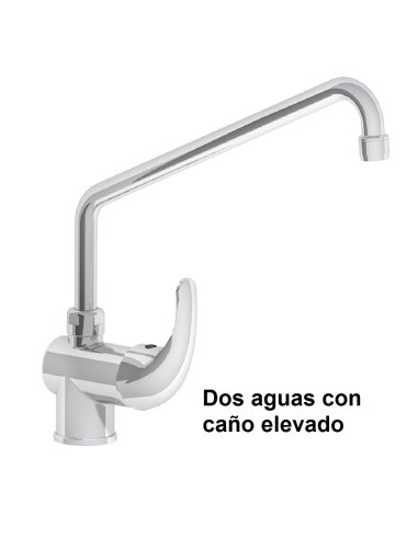  Grifo de sobremesa monomando dos aguas con caño elevado