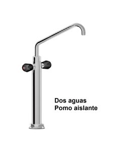 Grifo columna sobremesa 2 aguas pomo aislante